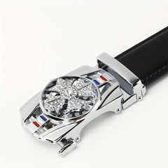 Men's Automatic Buckle Belt PU Leather Business Suit Waist Strap