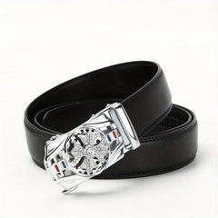 Men's Automatic Buckle Belt PU Leather Business Suit Waist Strap