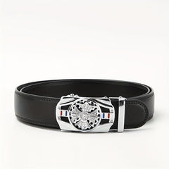 Men's Automatic Buckle Belt PU Leather Business Suit Waist Strap