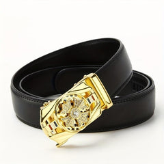 Men's Automatic Buckle Belt PU Leather Business Suit Waist Strap