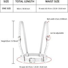 PU Leather Harness Belt Gothic Body Belt for Party Costume Accessories