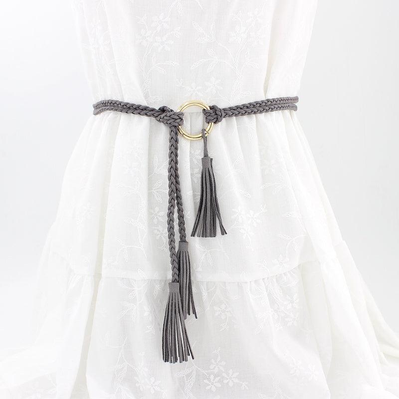 Braided Waist Rope Dress Skirt Decorative Thin Belt Female Knot Belt