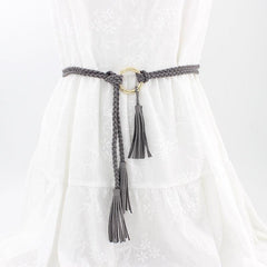 Braided Waist Rope Dress Skirt Decorative Thin Belt Female Knot Belt