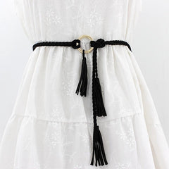 Braided Waist Rope Dress Skirt Decorative Thin Belt Female Knot Belt