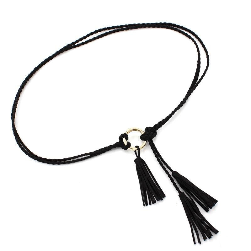 Braided Waist Rope Dress Skirt Decorative Thin Belt Female Knot Belt