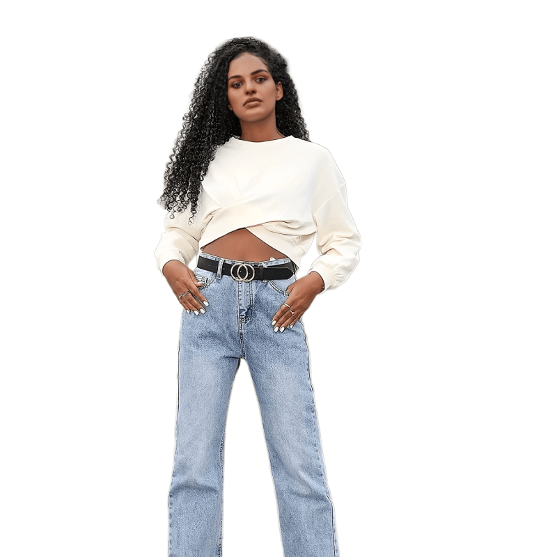 Double Ring Buckle Belt Casual Jeans Pants Unisex PU Leather Belt