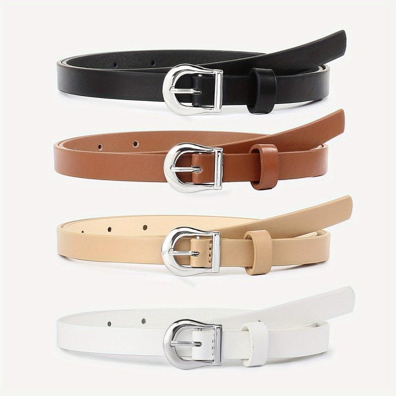 Golden Buckle Belt Classic Solid PU Belt Vintage Jeans Pants Belt