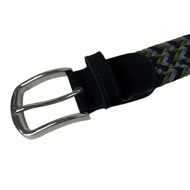 Men's Casual Army Green Square Plaited Belt