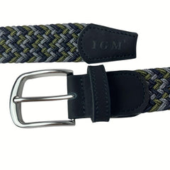 Men's Casual Army Green Square Plaited Belt