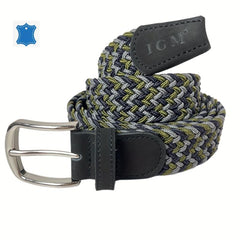 Men's Casual Army Green Square Plaited Belt