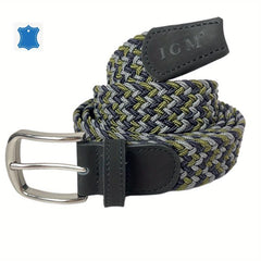 Men's Casual Army Green Square Plaited Belt