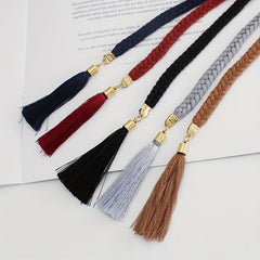 Boho Tassel Sash Belt Vintage Braided Lace Waistband
