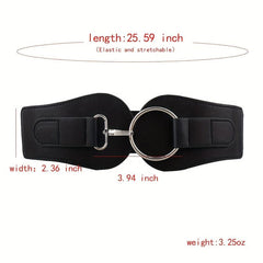 Wide Elastic PU Waist Belt Vintage Women Punk Coat Dress Girdle