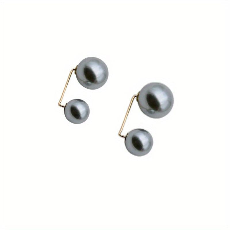 Faux Pearl Brooch Collar Pin Set for Women