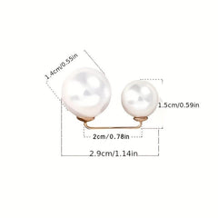 Faux Pearl Brooch Collar Pin Set for Women