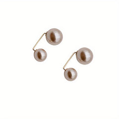Faux Pearl Brooch Collar Pin Set for Women