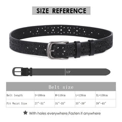 Wide Hollow Pu Leather Belt for Women with Pin Buckle