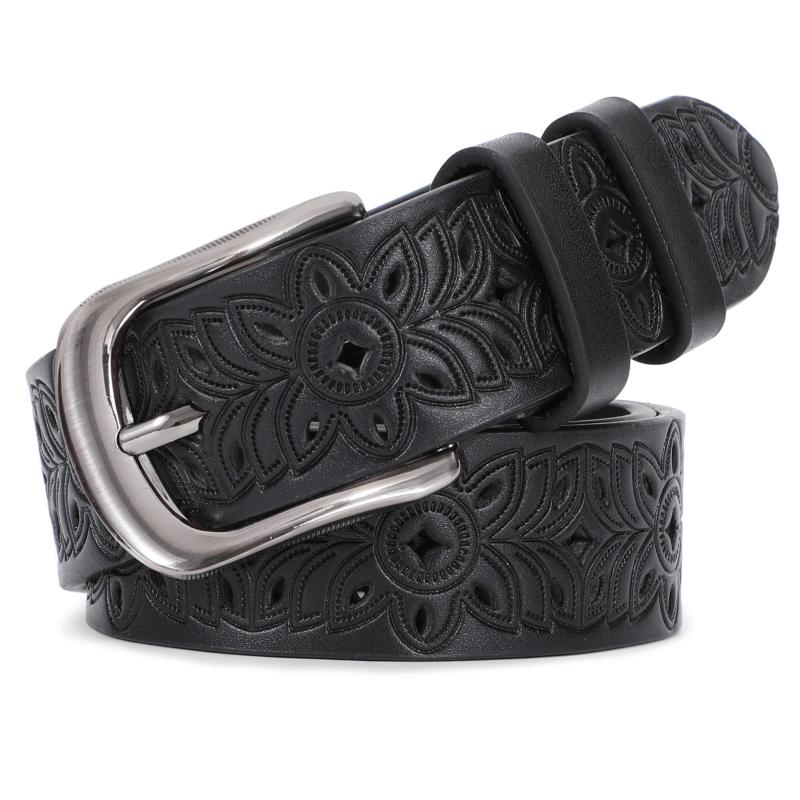Wide Hollow Pu Leather Belt for Women with Pin Buckle
