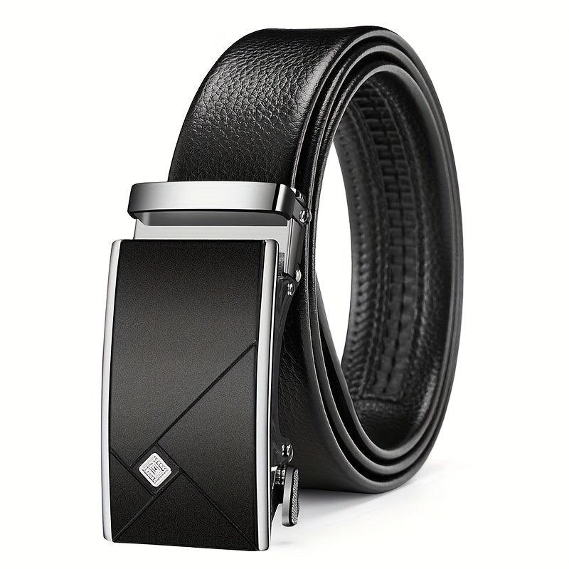 Leather Belt with Automatic Buckle for Men