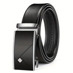 Leather Belt with Automatic Buckle for Men