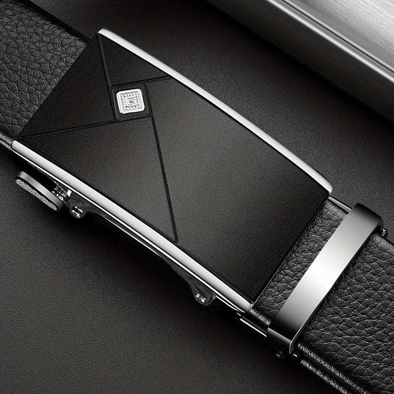 Leather Belt with Automatic Buckle for Men