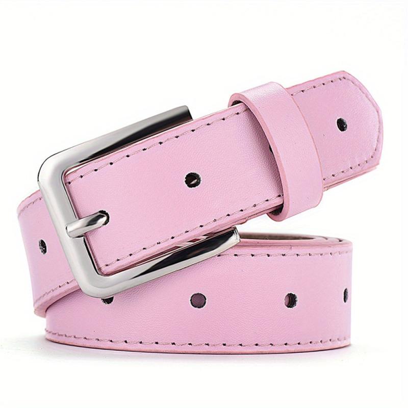 Solid PU Belt with Square Buckle for Women