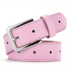 Solid PU Belt with Square Buckle for Women