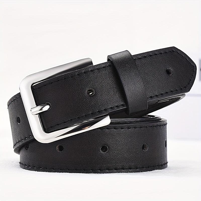 Solid PU Belt with Square Buckle for Women