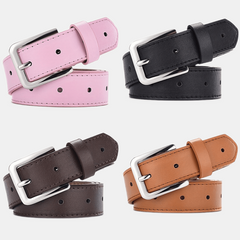 Solid PU Belt with Square Buckle for Women