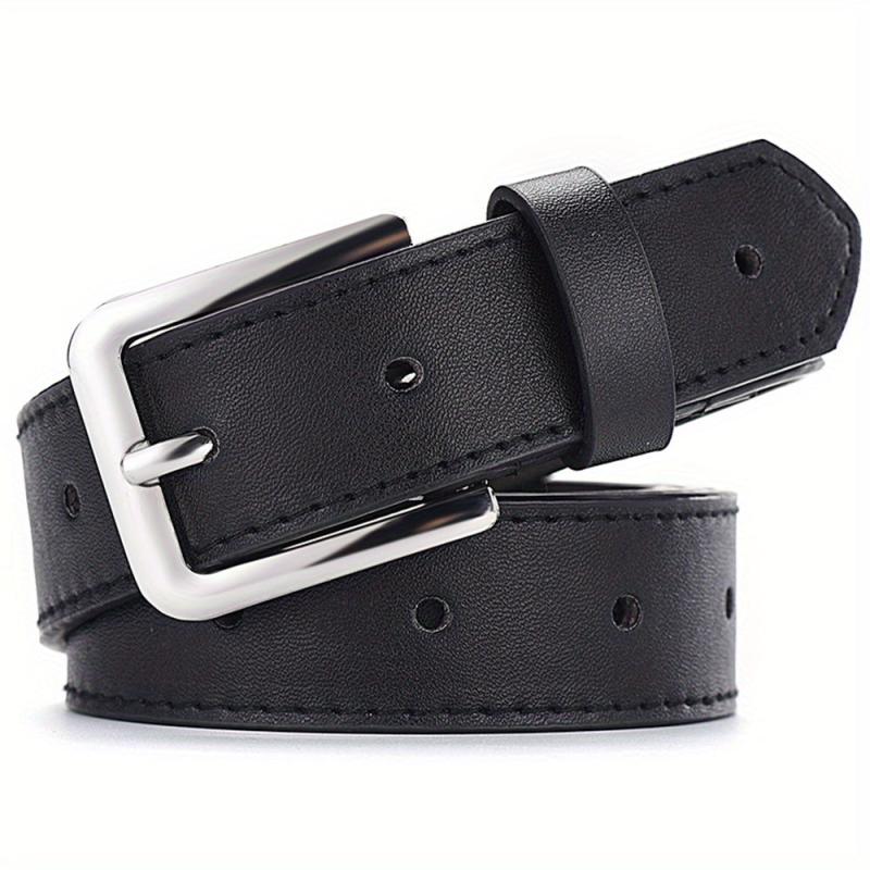 Solid PU Belt with Square Buckle for Women