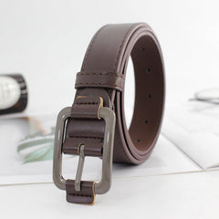 Unisex Vintage Gray Buckle PU Belt Casual Jeans Belt