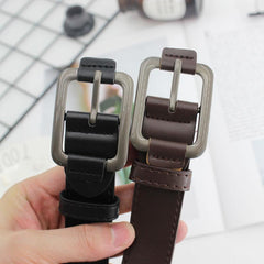 Unisex Vintage Gray Buckle PU Belt Casual Jeans Belt
