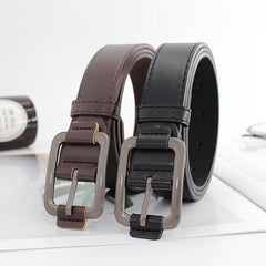 Unisex Vintage Gray Buckle PU Belt Casual Jeans Belt