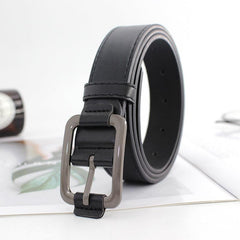 Unisex Vintage Gray Buckle PU Belt Casual Jeans Belt