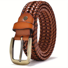 Symmetrical Buckle Braided Men's Belt Classic Casual Business