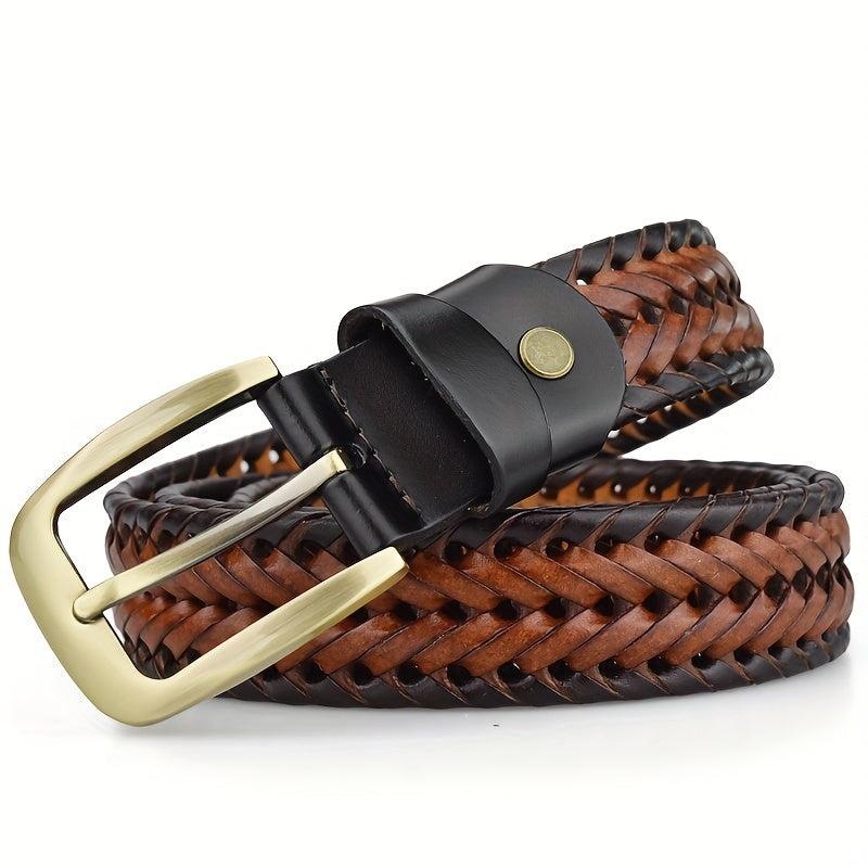 Symmetrical Buckle Braided Men's Belt Classic Casual Business