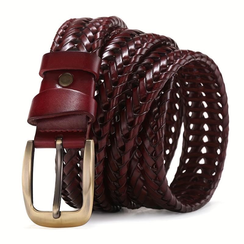Symmetrical Buckle Braided Men's Belt Classic Casual Business