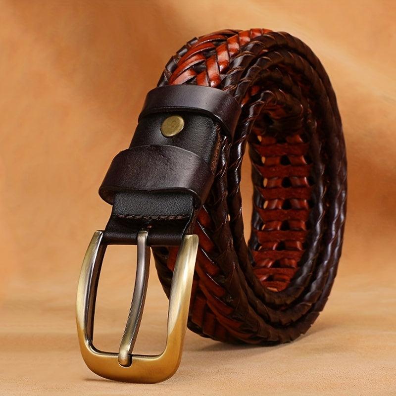 Symmetrical Buckle Braided Men's Belt Classic Casual Business