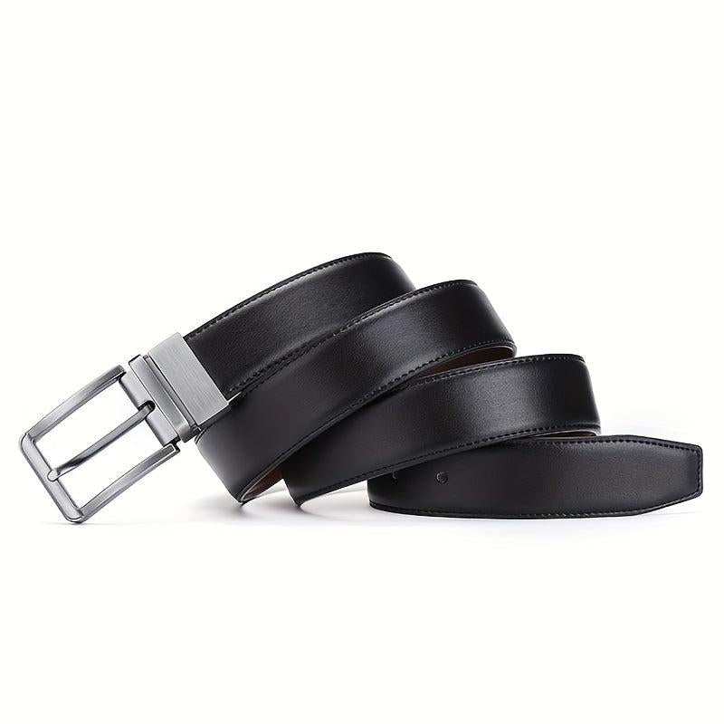 Men's Leather Belt Pin Buckle Casual Double-sided Black/Brown