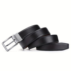 Men's Leather Belt Pin Buckle Casual Double-sided Black/Brown