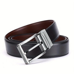 Men's Leather Belt Pin Buckle Casual Double-sided Black/Brown