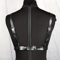 Adjustable Punk Waist Belt Harness Gothic Hollow PU Leather Body Chest