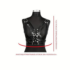 Adjustable Punk Waist Belt Harness Gothic Hollow PU Leather Body Chest