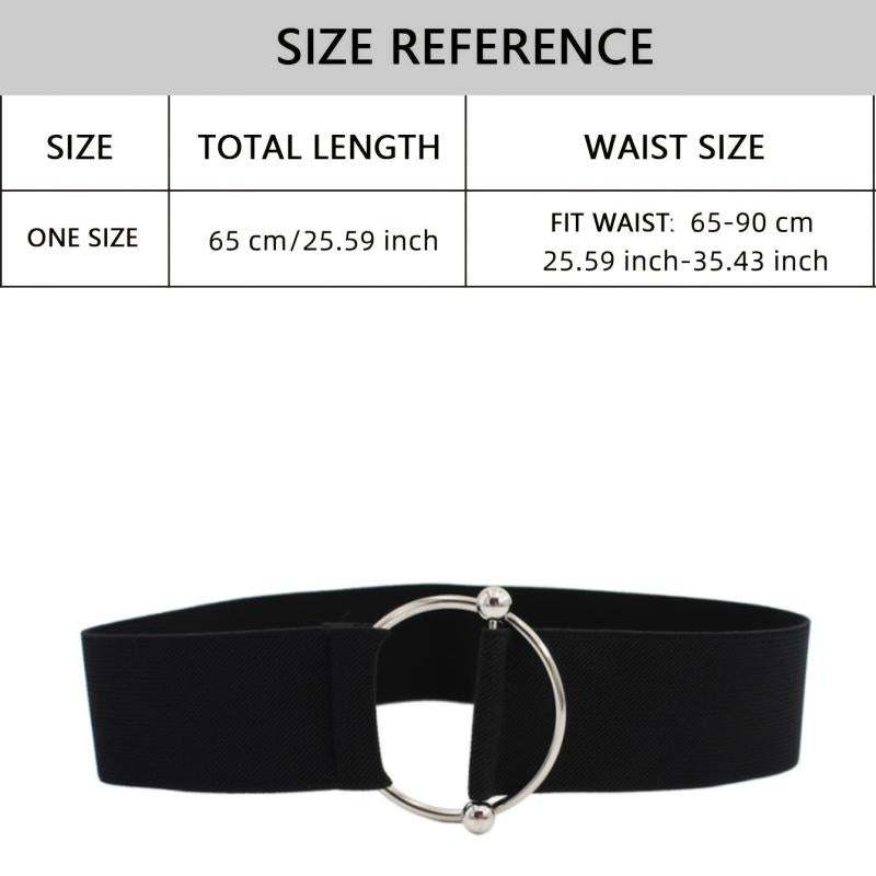 Women's Elastic Waist Belt with Round Buckle for Coat Sweater Dress