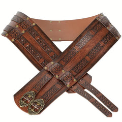 Nordic Viking Style Wide Leather Belt Medieval Girdle