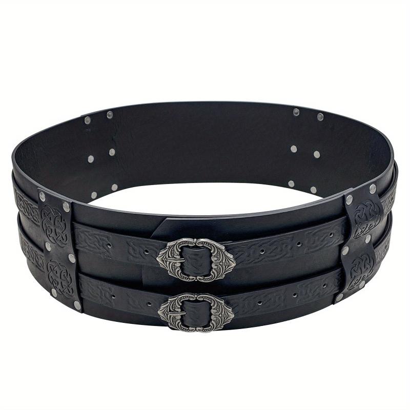 Nordic Viking Style Wide Leather Belt Medieval Girdle