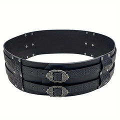 Nordic Viking Style Wide Leather Belt Medieval Girdle