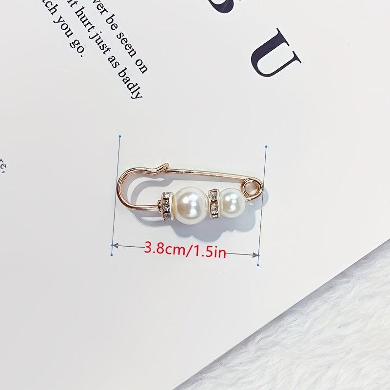 2pcs Faux Pearl Pants Waist Pin Trousers Waist Circumference Fixed Brooch