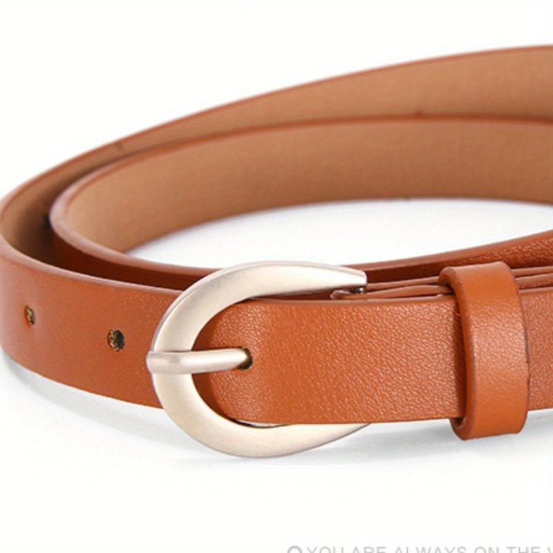 Pin Buckle PU Belt Casual Jeans Pants Thin Girdle Women