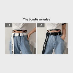 Punk Letter Decorative Jeans Belt for Women